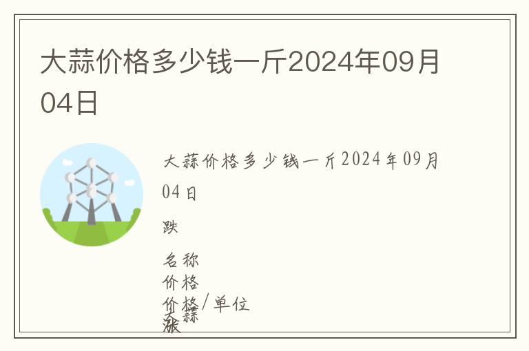 大蒜價格多少錢一斤2024年09月04日