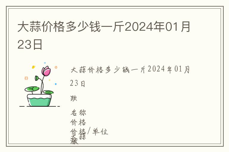 大蒜價格多少錢一斤2024年01月23日