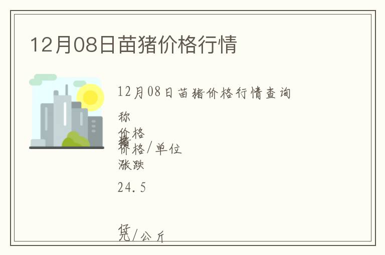 12月08日苗豬價(jià)格行情