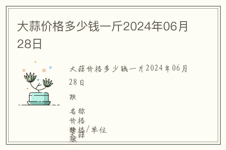 大蒜價(jià)格多少錢(qián)一斤2024年06月28日