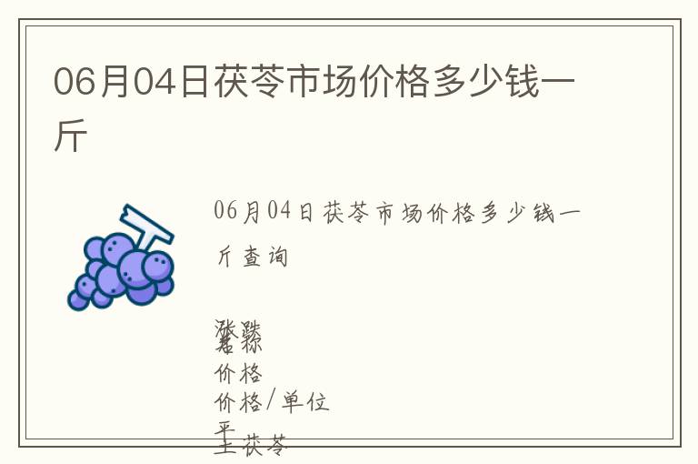 06月04日茯苓市場價格多少錢一斤