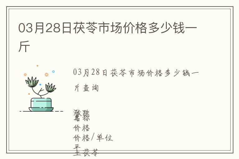03月28日茯苓市場價格多少錢一斤