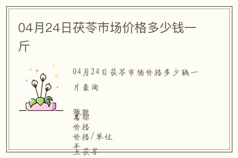 04月24日茯苓市場價格多少錢一斤