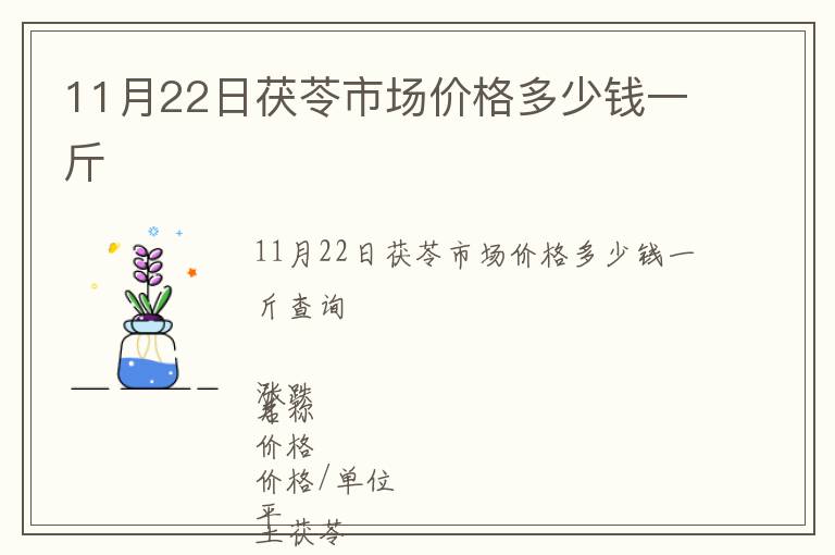 11月22日茯苓市場價格多少錢一斤