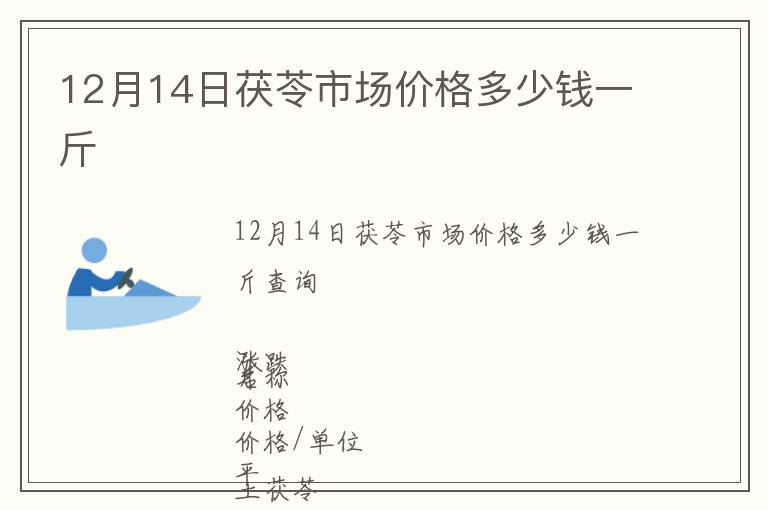 12月14日茯苓市場價格多少錢一斤