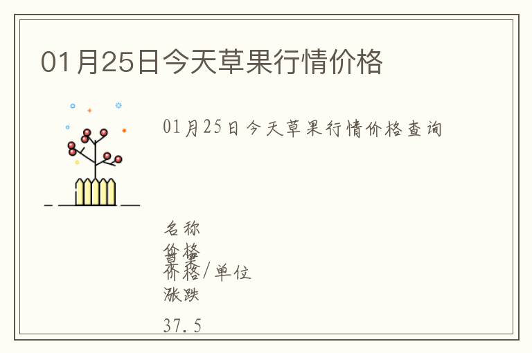 01月25日今天草果行情價(jià)格