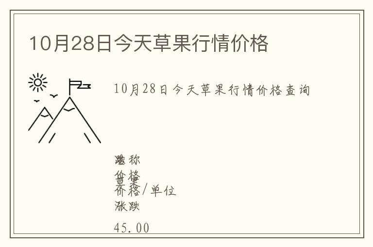 10月28日今天草果行情價格