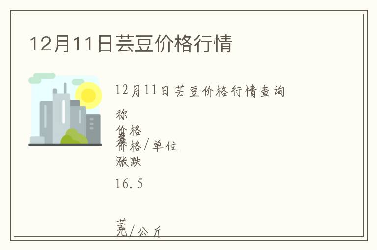 12月11日蕓豆價格行情