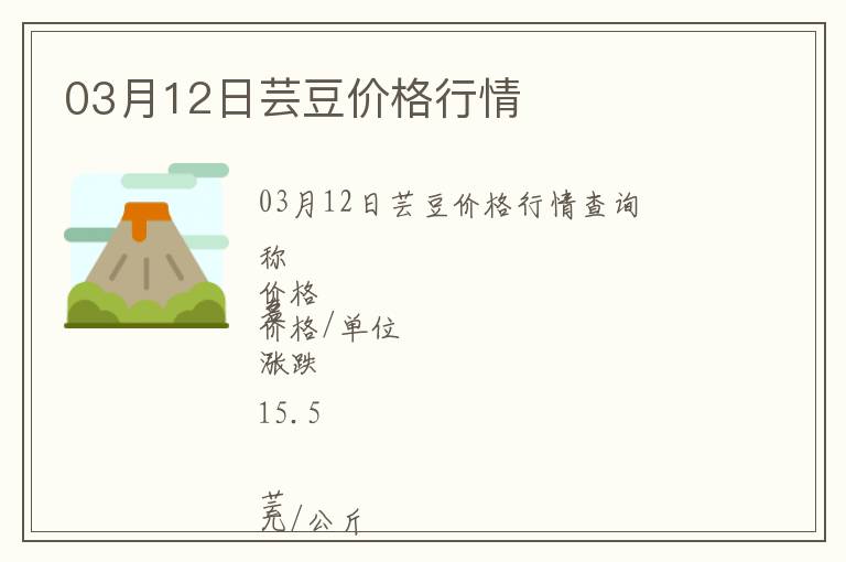 03月12日蕓豆價格行情