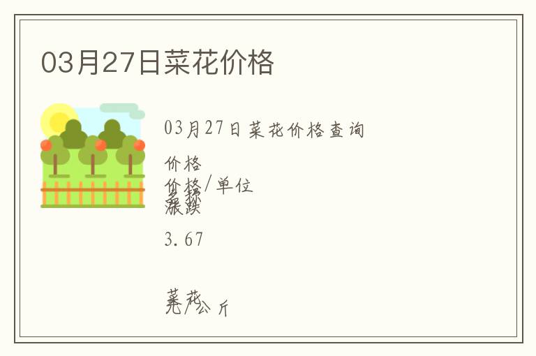 03月27日菜花價(jià)格
