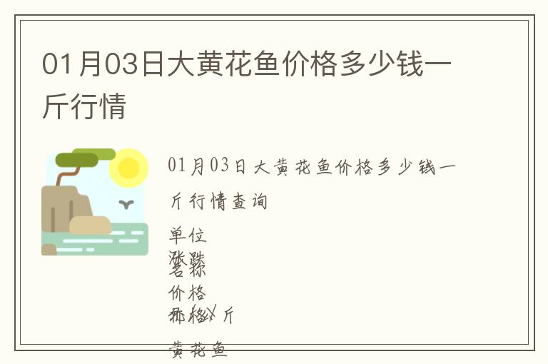 01月03日大黃花魚價格多少錢一斤行情