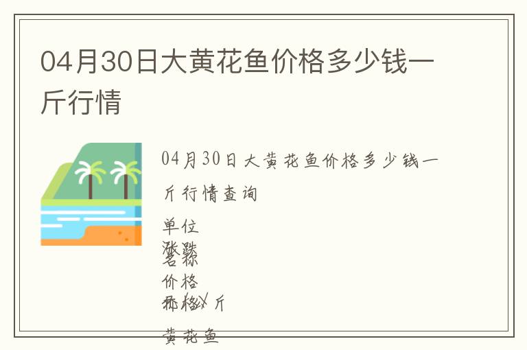 04月30日大黃花魚(yú)價(jià)格多少錢(qián)一斤行情