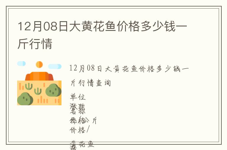 12月08日大黃花魚價(jià)格多少錢一斤行情