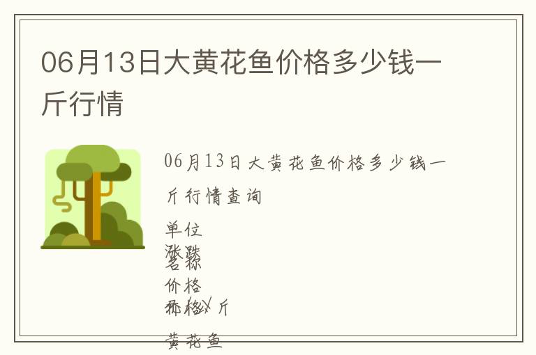 06月13日大黃花魚價格多少錢一斤行情