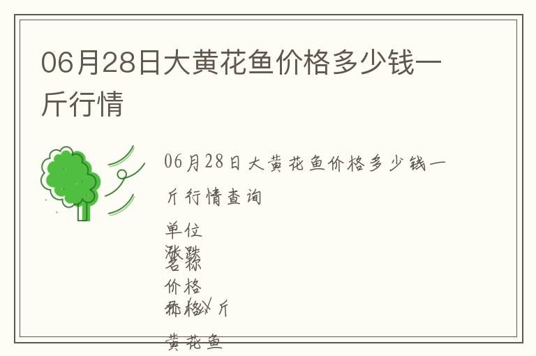 06月28日大黃花魚價格多少錢一斤行情