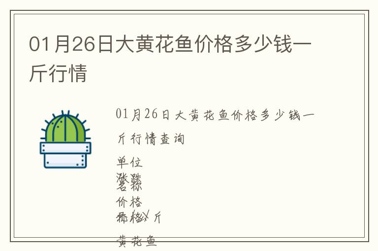 01月26日大黃花魚價格多少錢一斤行情