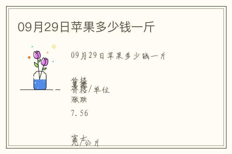09月29日蘋果多少錢一斤
