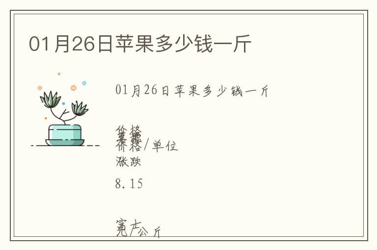 01月26日蘋(píng)果多少錢(qián)一斤