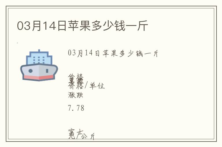03月14日蘋果多少錢一斤