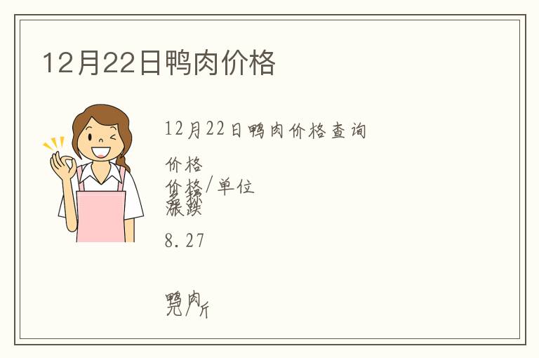 12月22日鴨肉價格