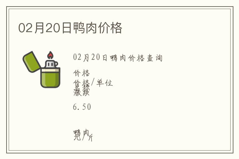 02月20日鴨肉價格