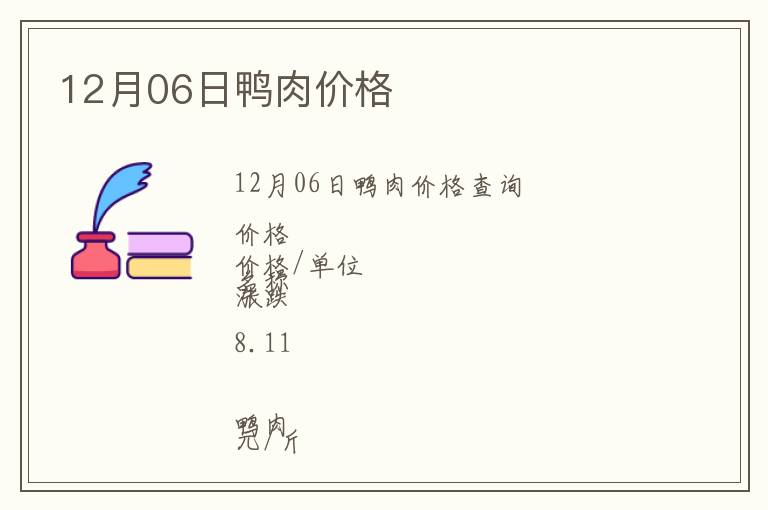 12月06日鴨肉價格