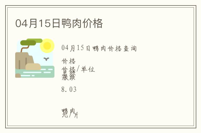 04月15日鴨肉價格
