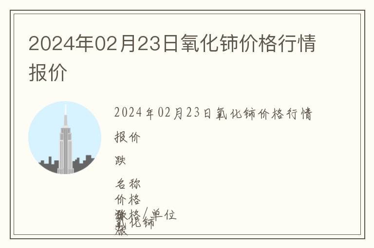 2024年02月23日氧化鈰價(jià)格行情報(bào)價(jià)