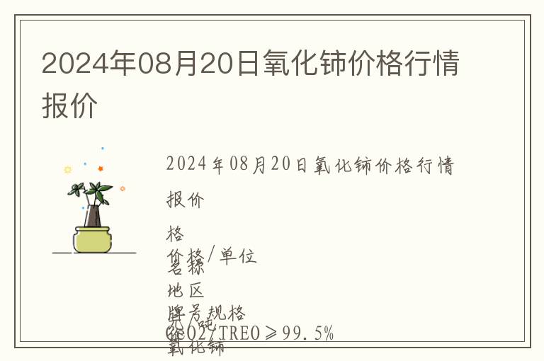 2024年08月20日氧化鈰價(jià)格行情報(bào)價(jià)