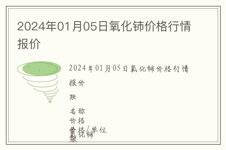 2024年01月05日氧化鈰價格行情報價