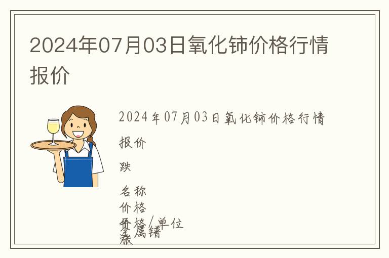 2024年07月03日氧化鈰價格行情報價