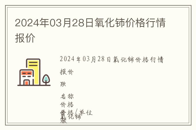 2024年03月28日氧化鈰價格行情報價