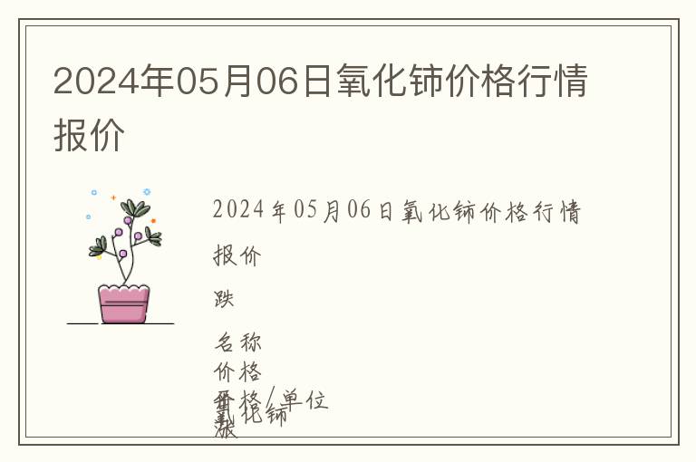 2024年05月06日氧化鈰價格行情報價