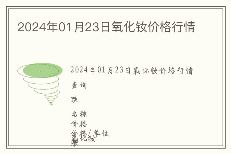 2024年01月23日氧化釹價(jià)格行情