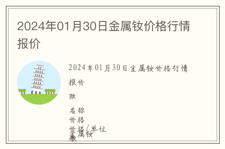 2024年01月30日金屬釹價格行情報價